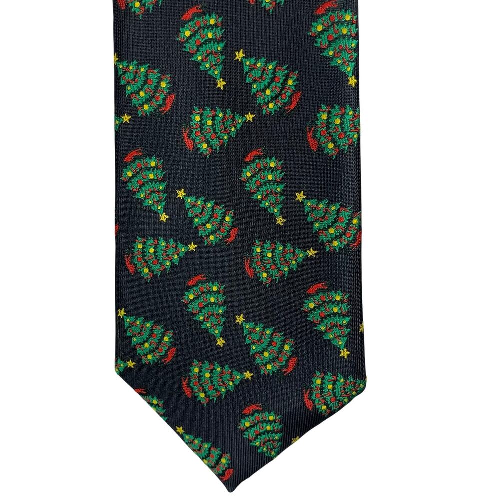 Hallmark Holiday Traditions by MMG Christmas Tree Tie Men's Black Green Red